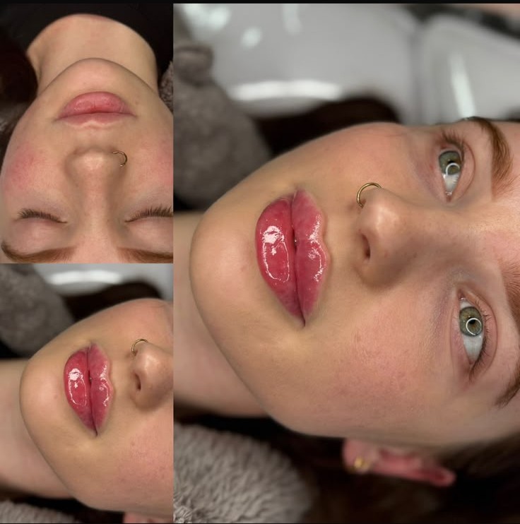 Collage showing lips from several angles